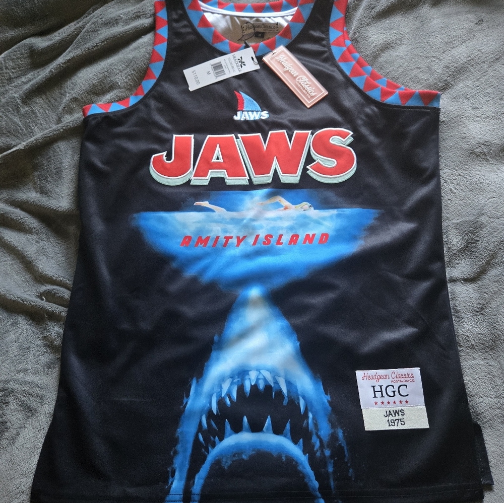 Jaws Graphic Basketball Jersey Tank Top